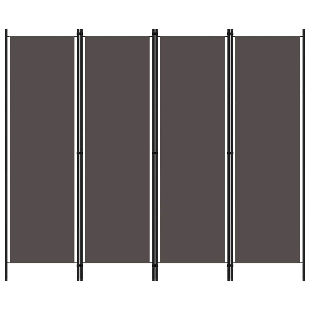 4-Panel Room Divider Anthracite