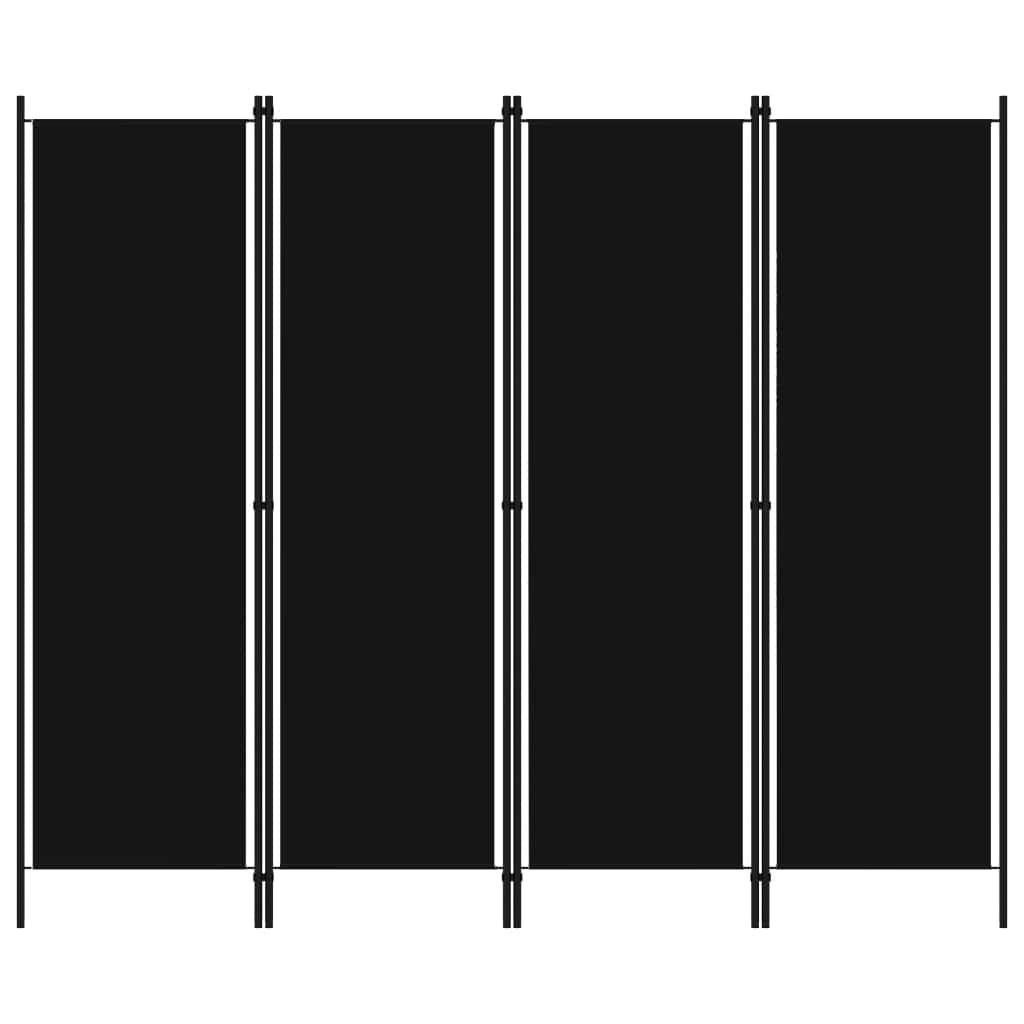 4-Panel Room Divider Black