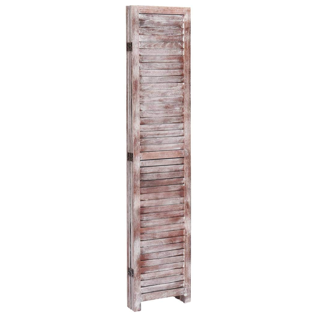 4-Panel Room Divider Brown