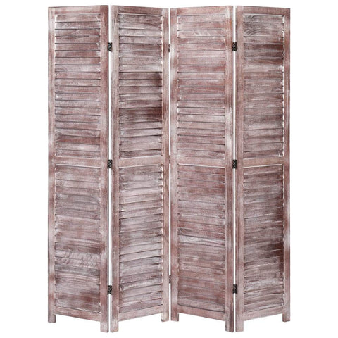 4-Panel Room Divider Brown