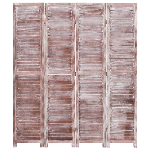 4-Panel Room Divider Brown