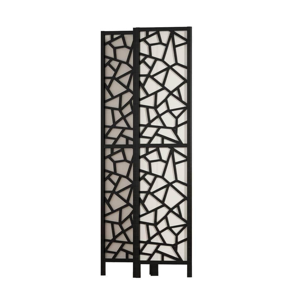 4 Panel Room Divider Screen 162X170Cm Black
