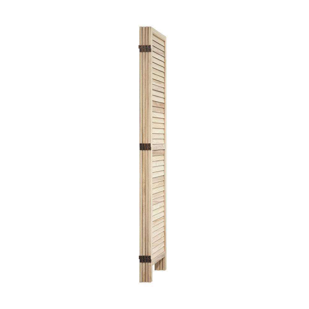 4 Panel Room Divider Timber Wooden Natural