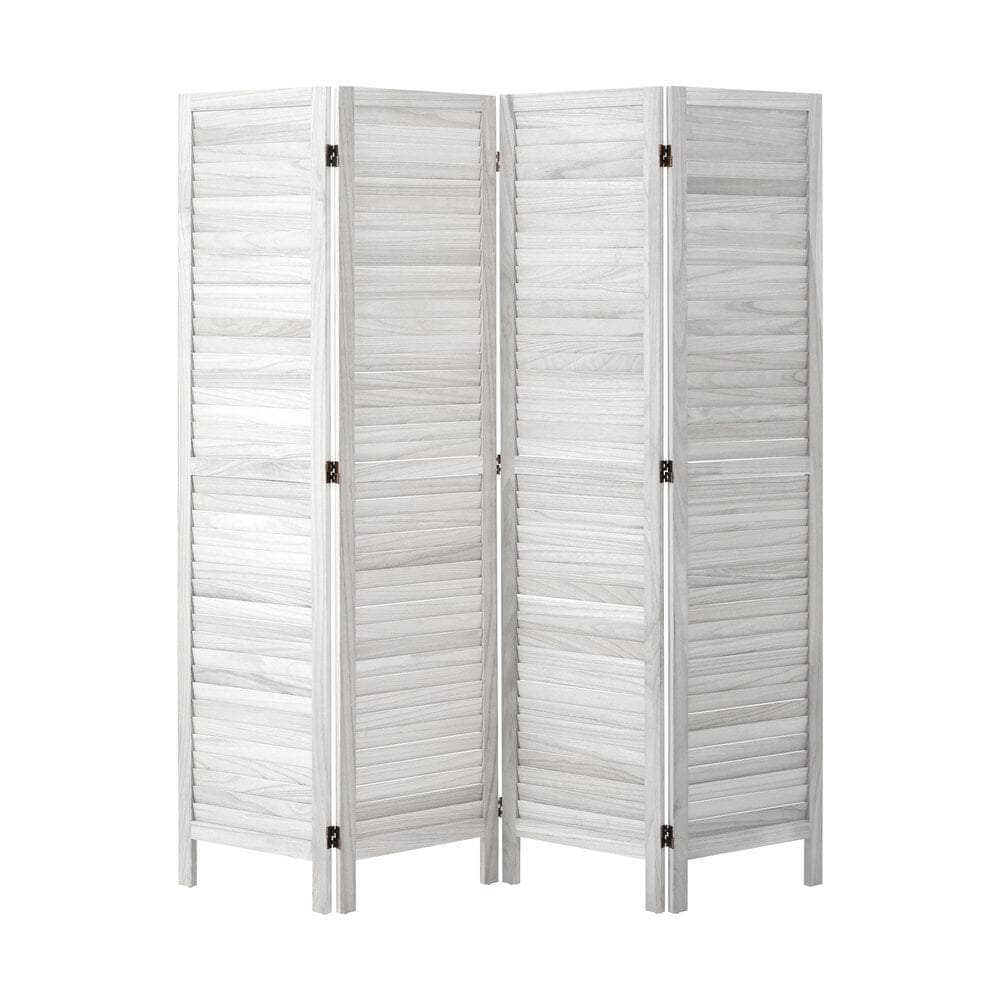 4 Panel Room Divider Timber Wooden Natural