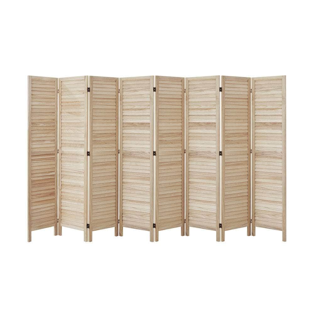 4 Panel Room Divider Timber Wooden Natural
