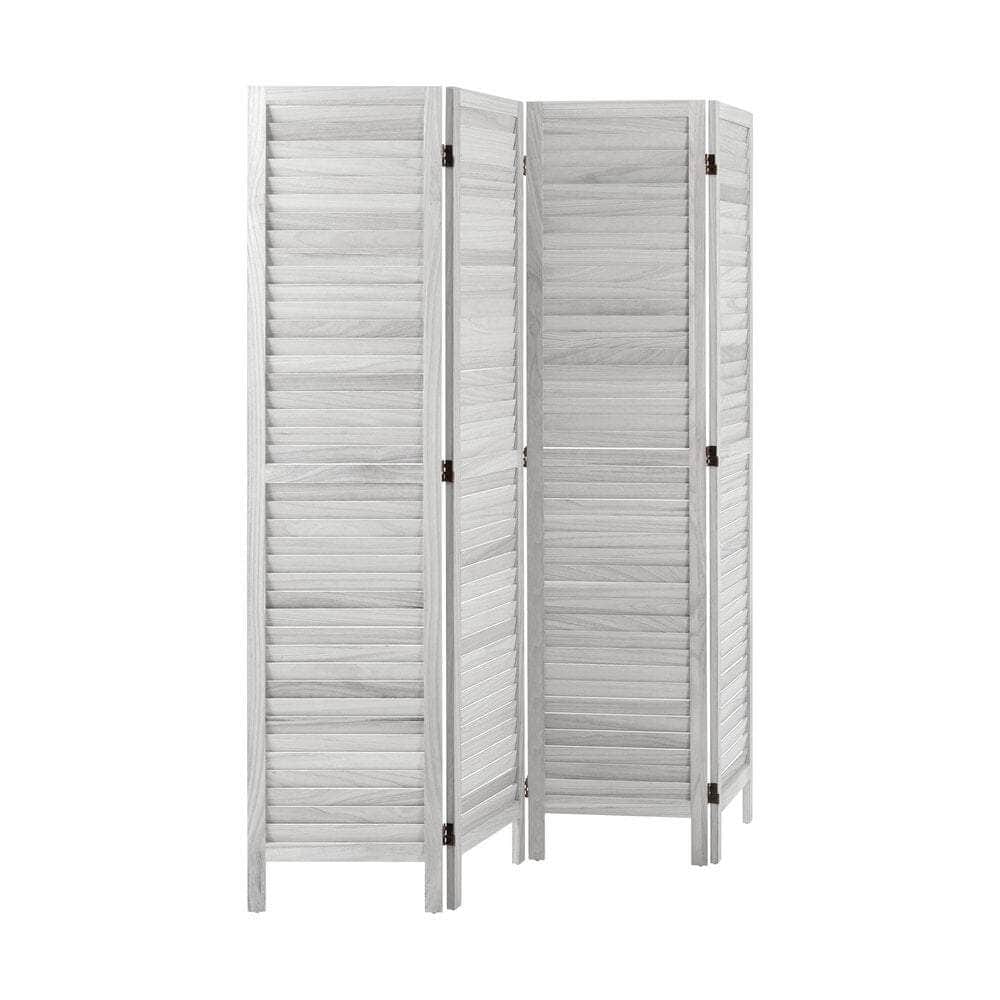 4 Panel Room Divider Timber Wooden Natural