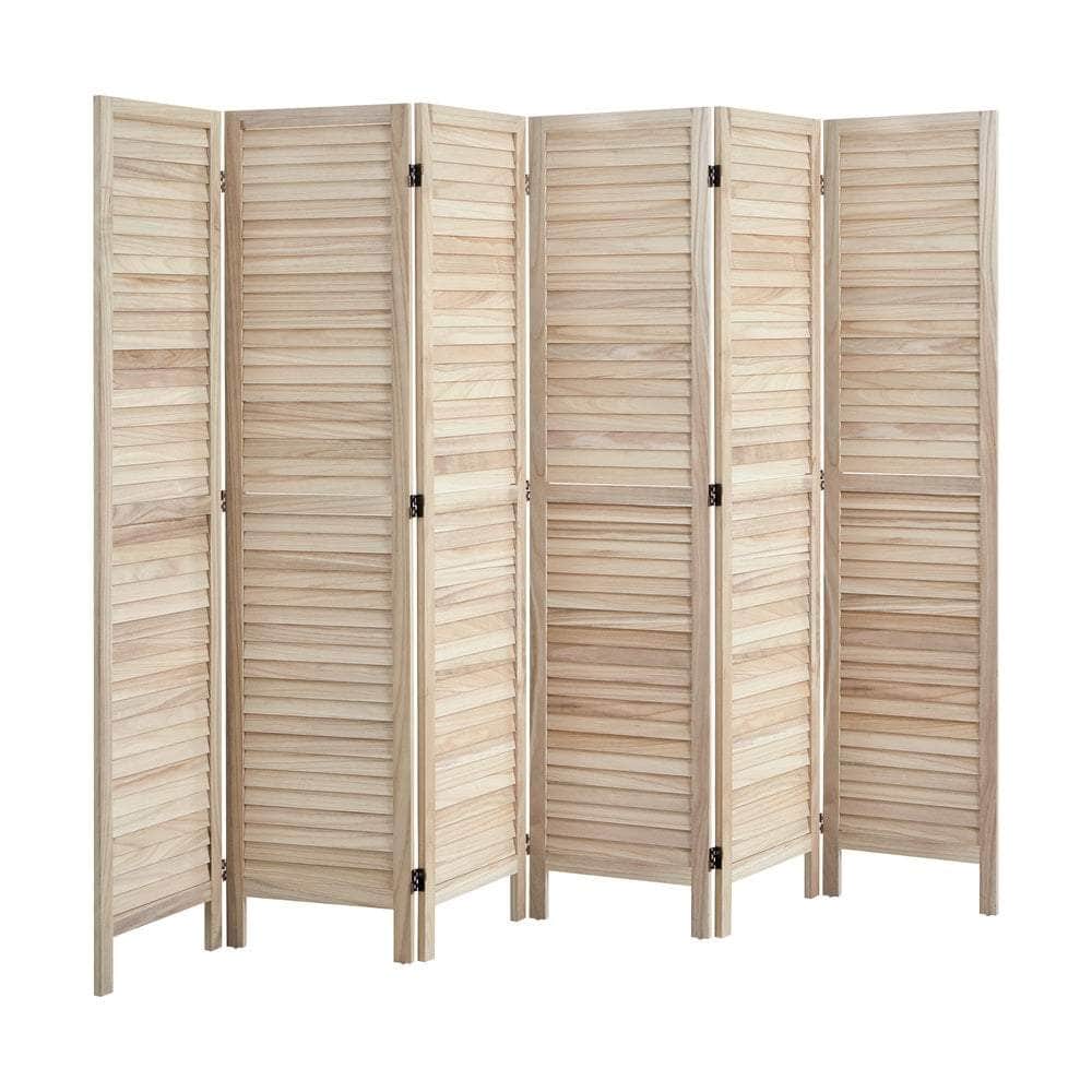 4 Panel Room Divider Timber Wooden Natural