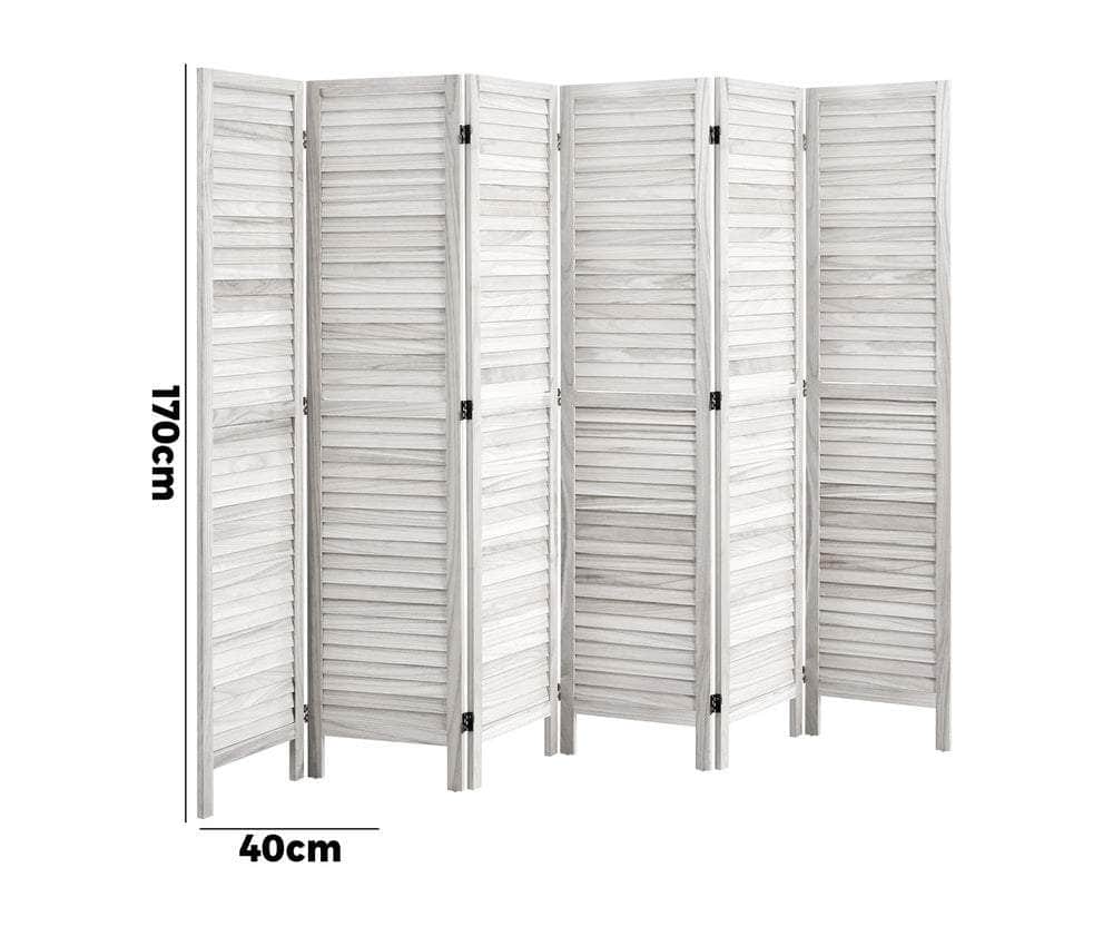 4 Panel Room Divider Timber Wooden Natural