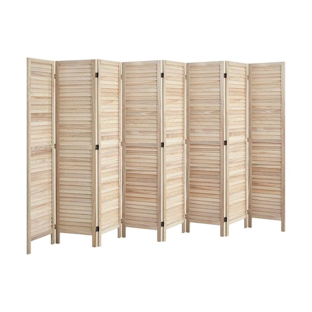 4 Panel Room Divider Timber Wooden Natural