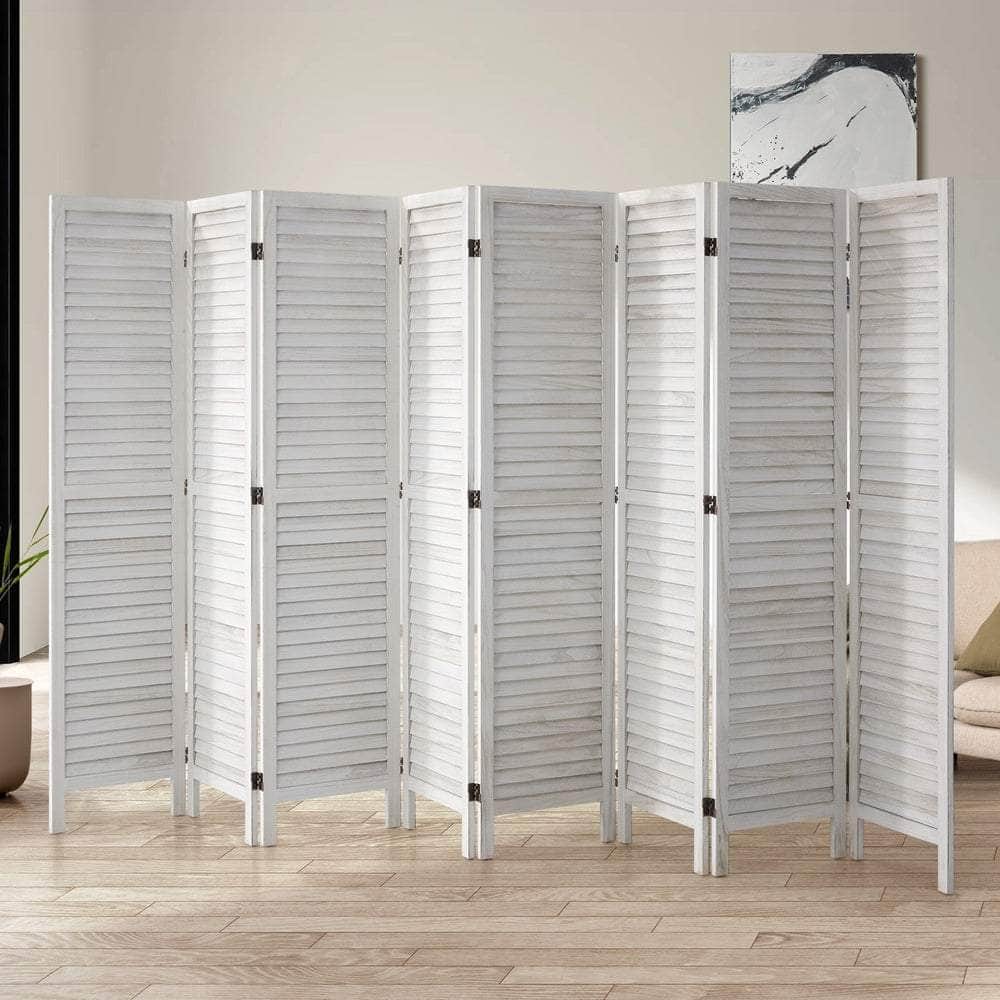 4 Panel Room Divider Timber Wooden Natural