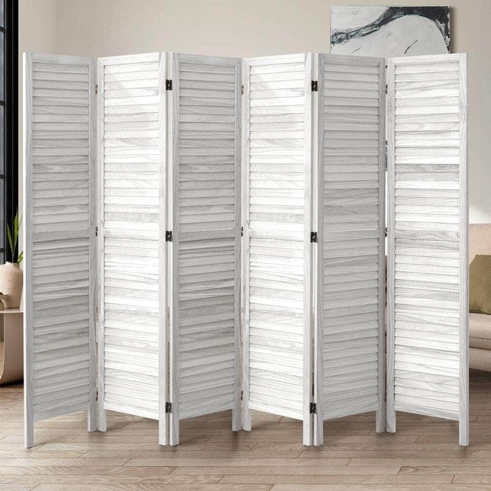 4 Panel Room Divider Timber Wooden Natural