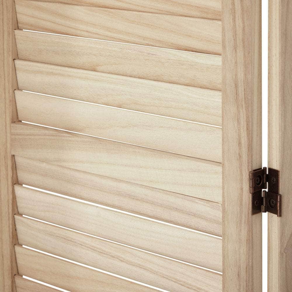 4 Panel Room Divider Timber Wooden Natural