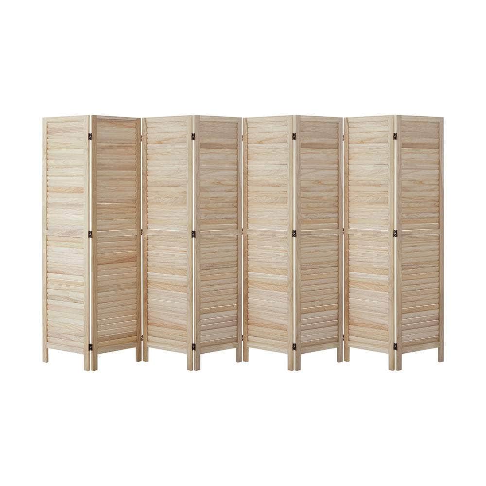 4 Panel Room Divider Timber Wooden Natural