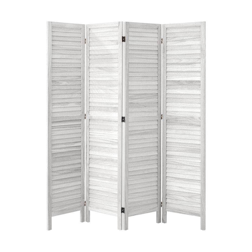 4 Panel Room Divider Timber Wooden Natural