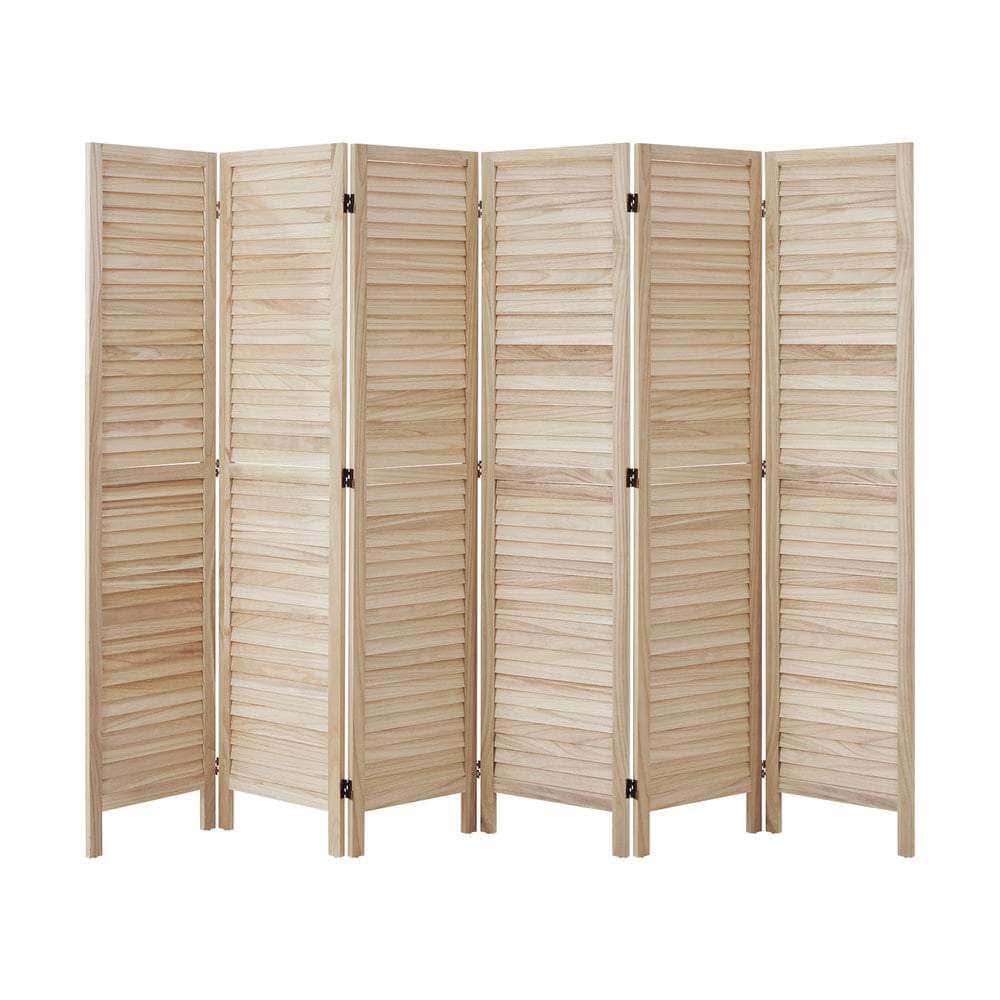 4 Panel Room Divider Timber Wooden Natural