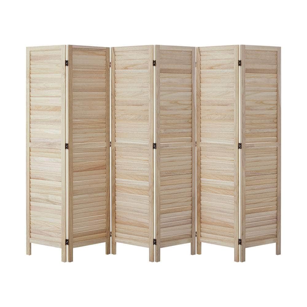 4 Panel Room Divider Timber Wooden Natural