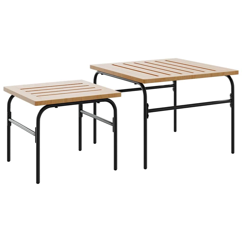 4 Piece Balcony Furniture Set with Cushions Black Steel