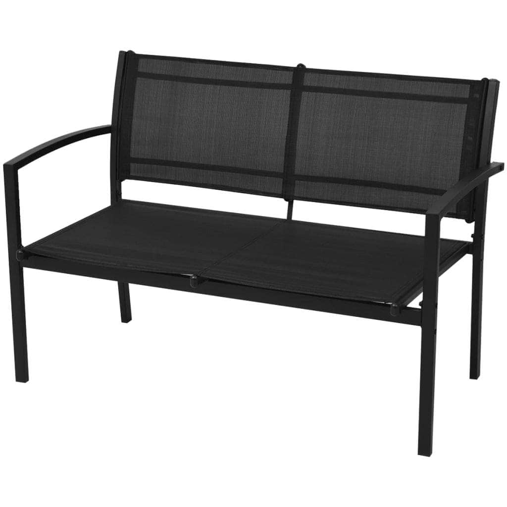 4 Piece Garden Lounge Set Textilene Black - Simple deals