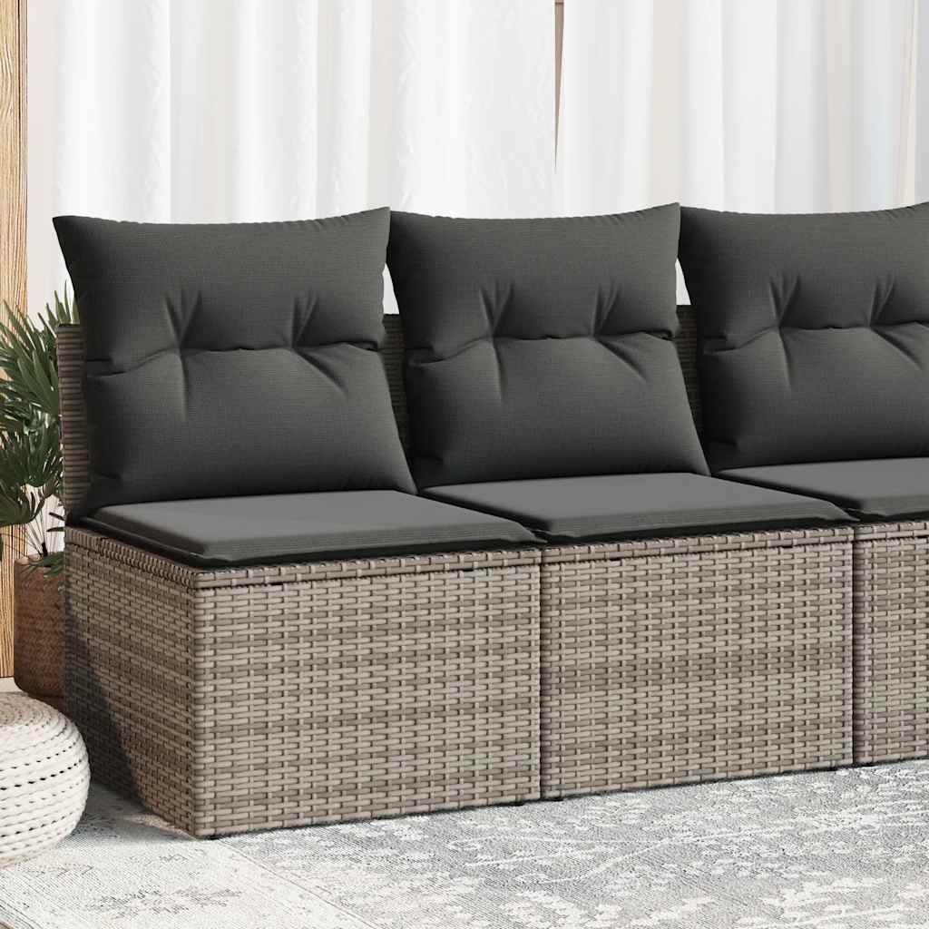 4 Piece Garden Sofa Set with Cushions Beige Poly Rattan Acacia - Durable & Chic, Beige colour
