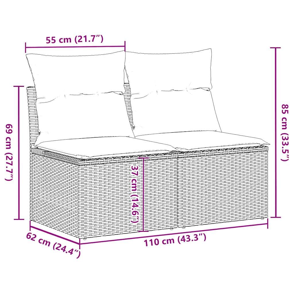 4 Piece Garden Sofa Set with Cushions Black Poly Rattan Acacia - Perfect Outdoor Comfort