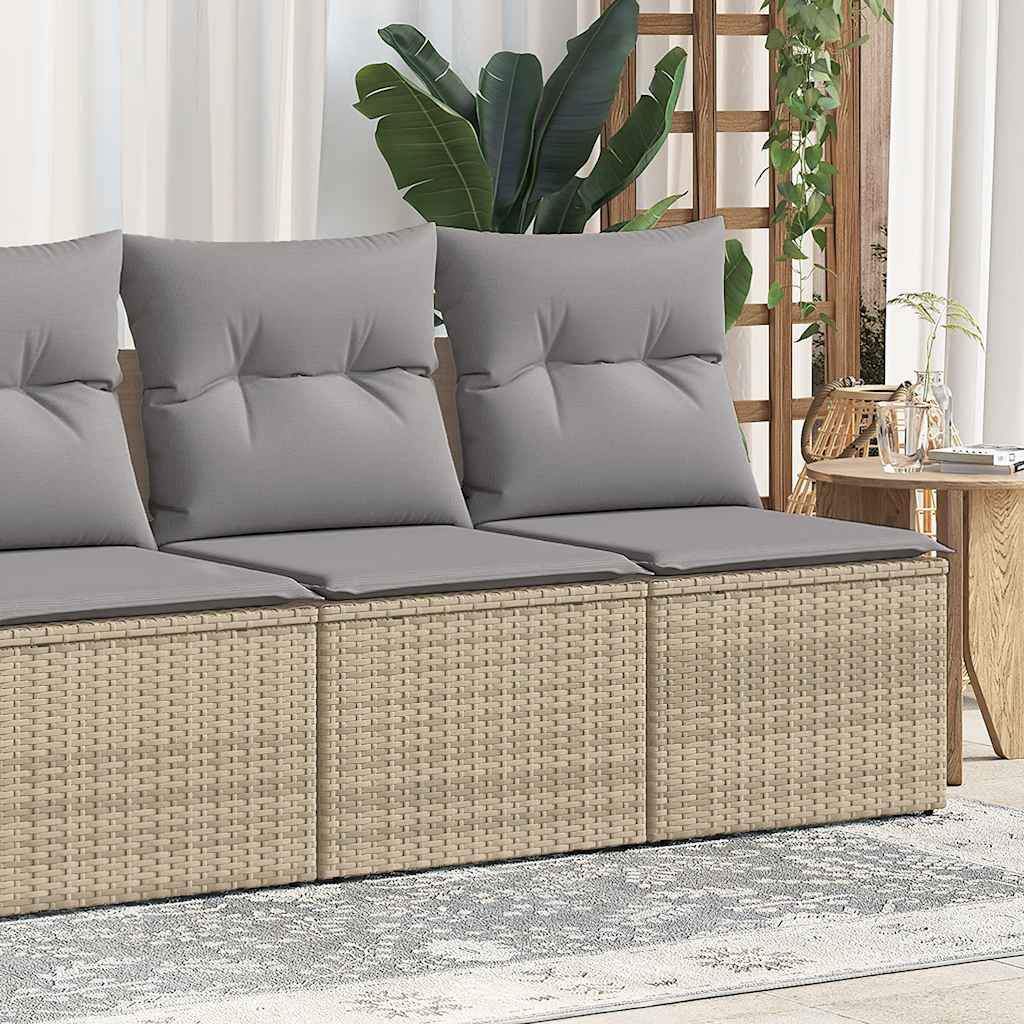 4 Piece Garden Sofa Set with Cushions Black Poly Rattan Acacia - Perfect Outdoor Comfort with Outdoor Furniture Sets