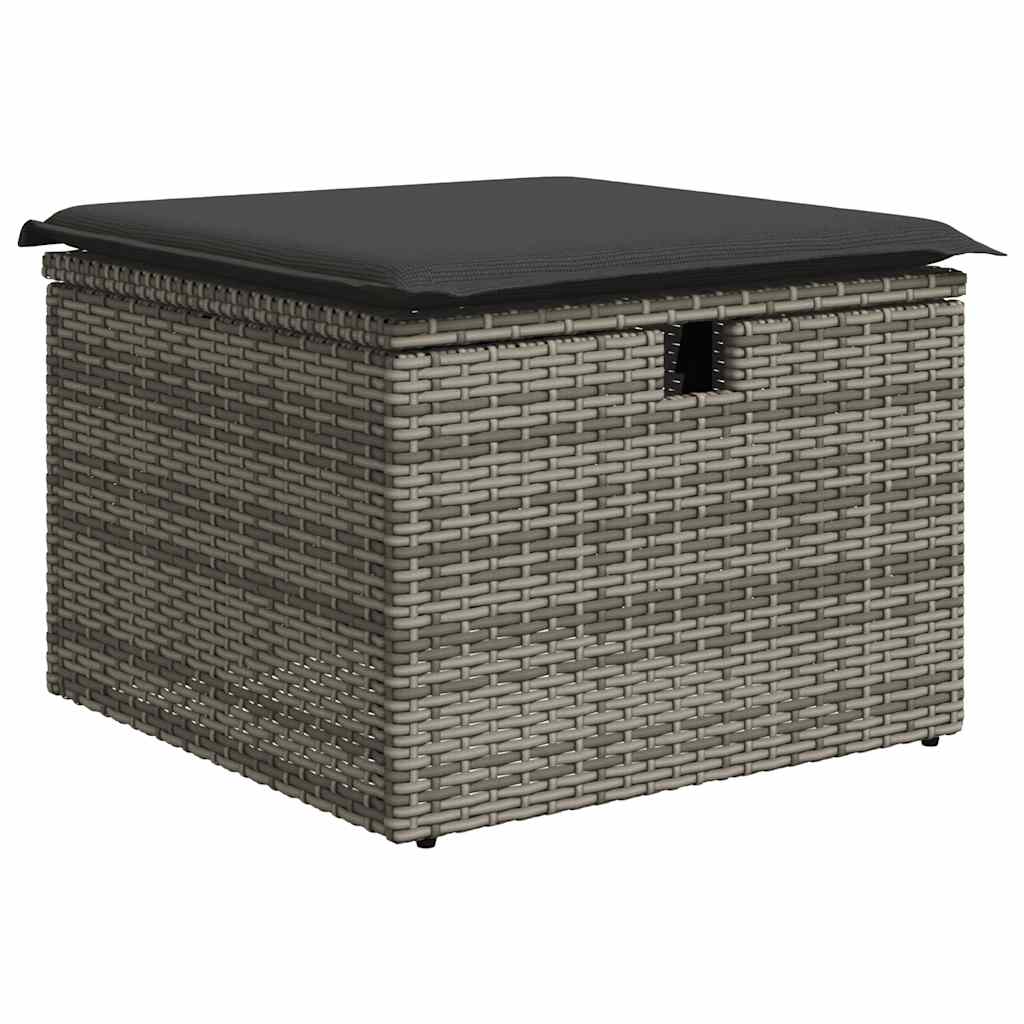 Durable - 4 Piece Garden Sofa Set with Cushions Grey Poly Rattan - Outdoor Comfort