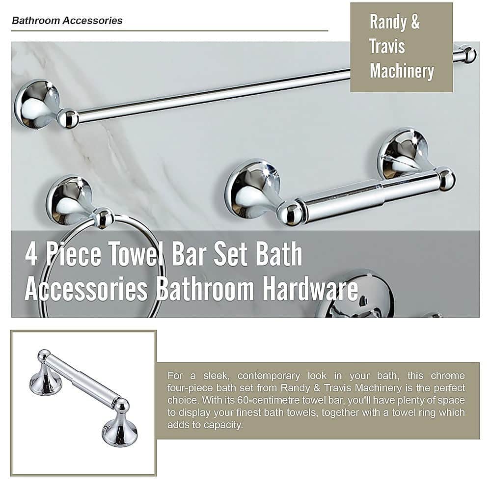 4 Piece Towel Bar Set Bath Accessories Bathroom Hardware