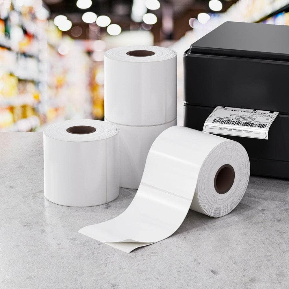 4 Rolls Direct Thermal Labels Paper Printer Paper Barcode‚ Shipping Stickers