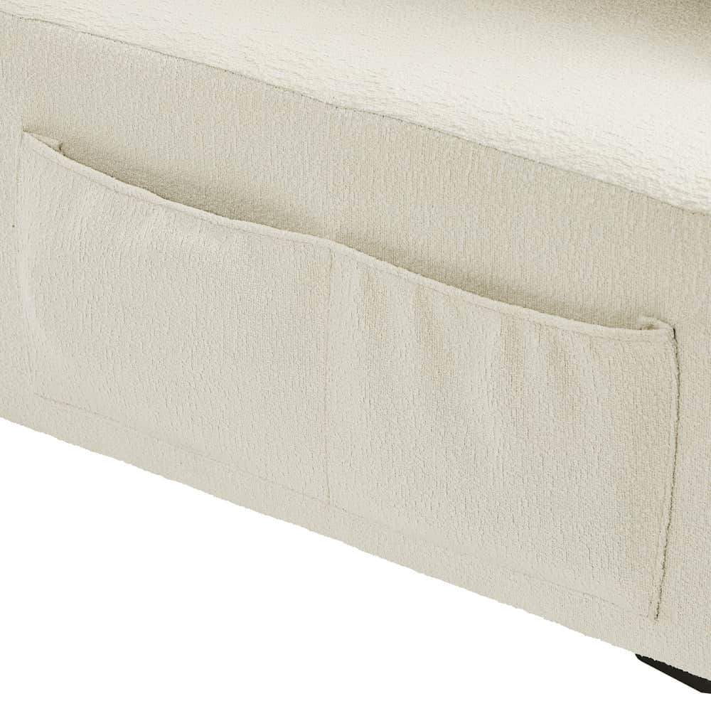 4 Seater Chenille Modular Sofa Adjustable Armrest Ottoman