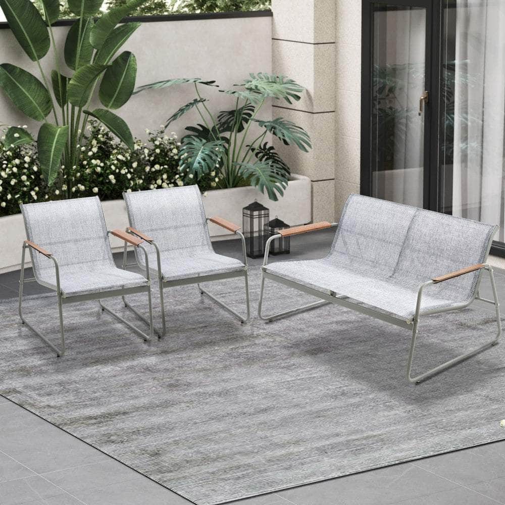 4 Seater Outdoor Lounge Patio Set Bench Textilene Sofa