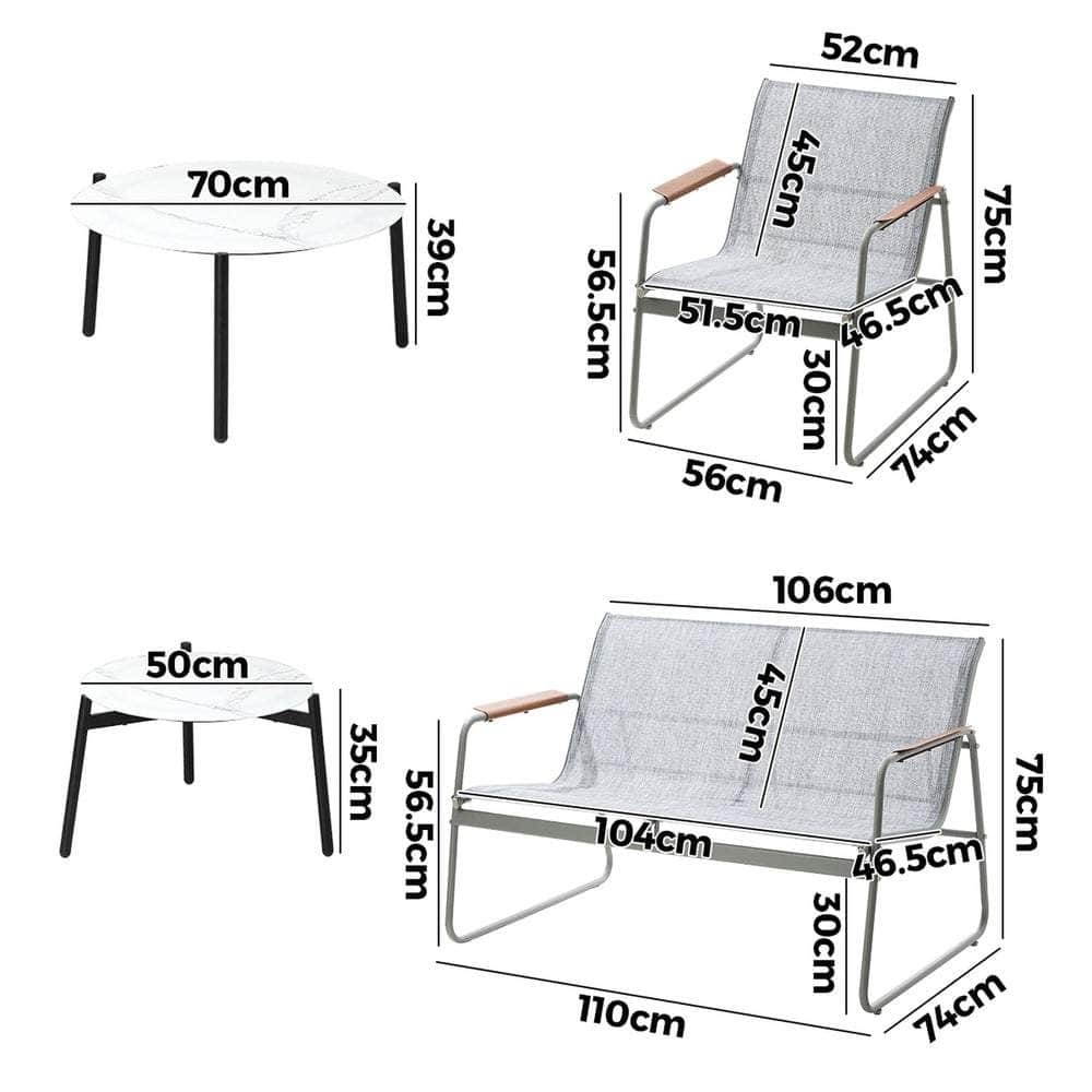 4 Seater Outdoor Lounge Set Patio Coffee Table Set