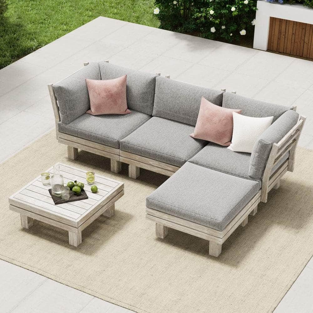4 Seater Outdoor Sofa Set Lounge Setting Table Chair