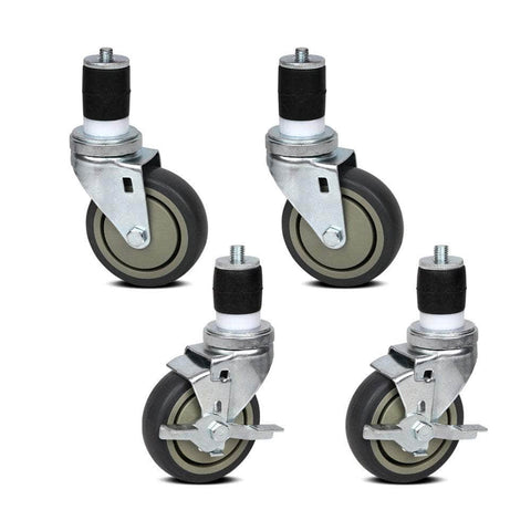 4" Swivel Castor Wheels Stainless Steel Kitchen Bench Set Of 4