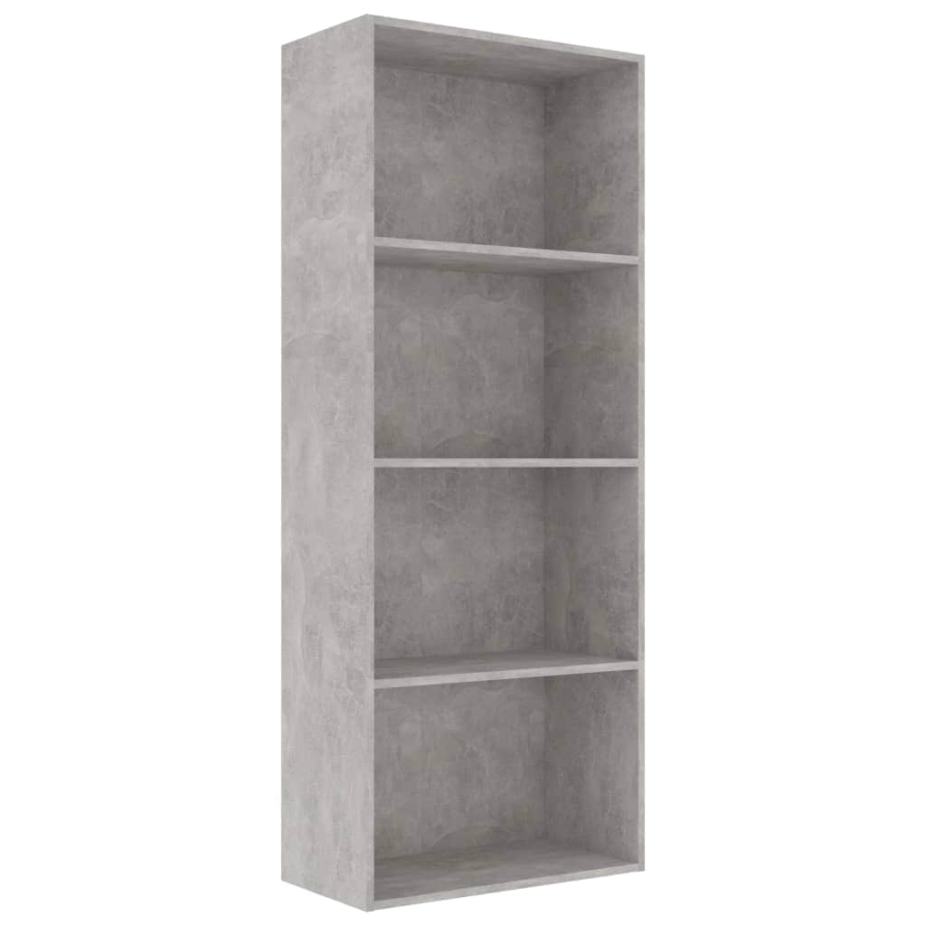 4-Tier Book Cabinet Concrete Grey Chipboard