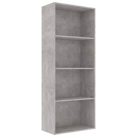4-Tier Book Cabinet Concrete Grey Chipboard