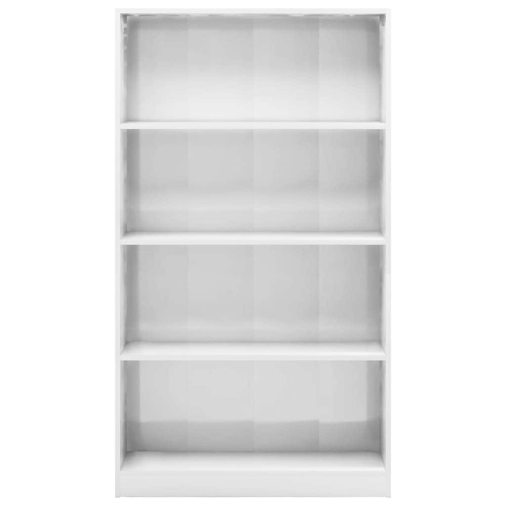 4-Tier Book Cabinet High Gloss White, Chipboard