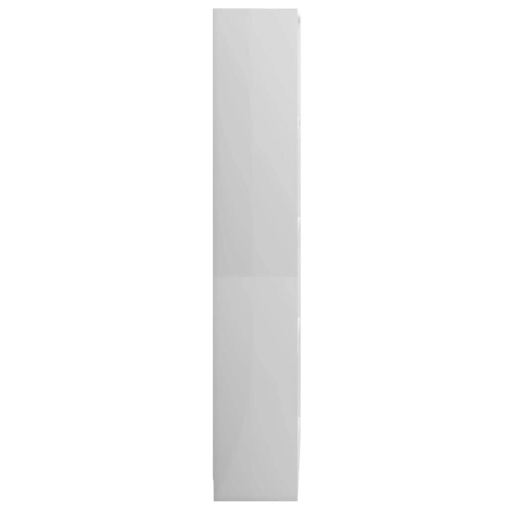 4-Tier Book Cabinet High Gloss White, Chipboard
