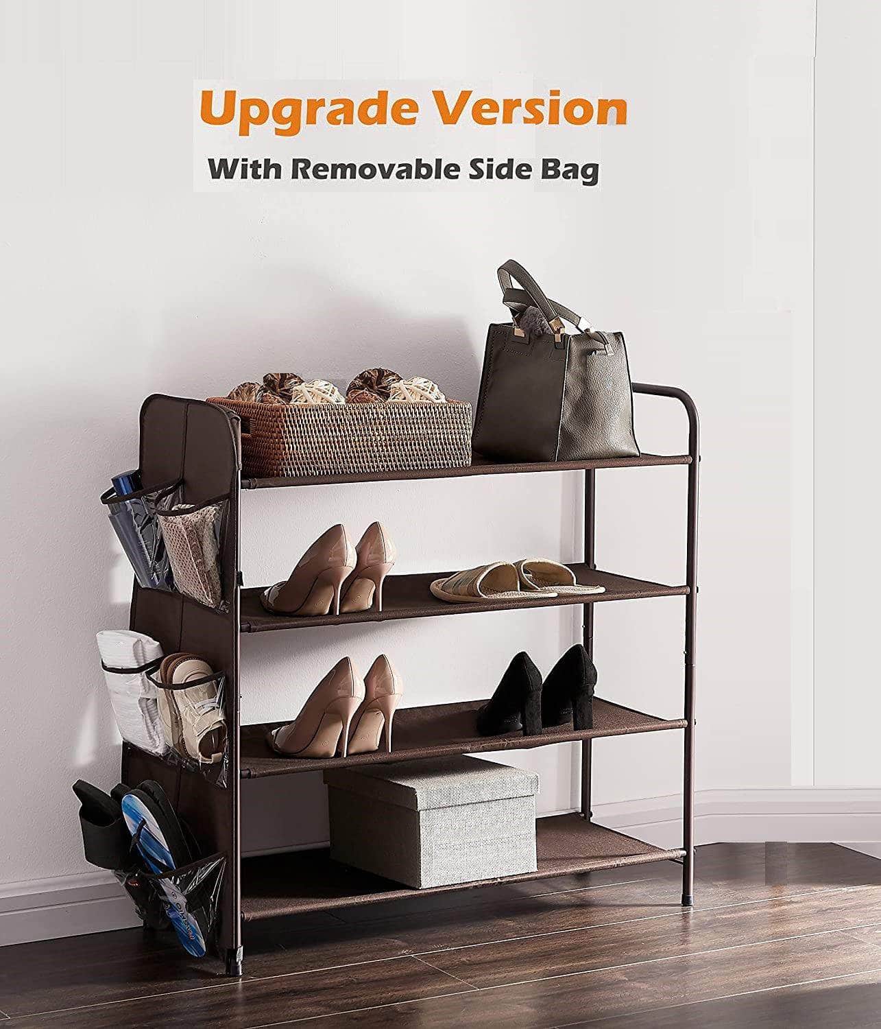 4 Tier Metal Shoe Rack Storage Organiser For Entryway And Bedroom