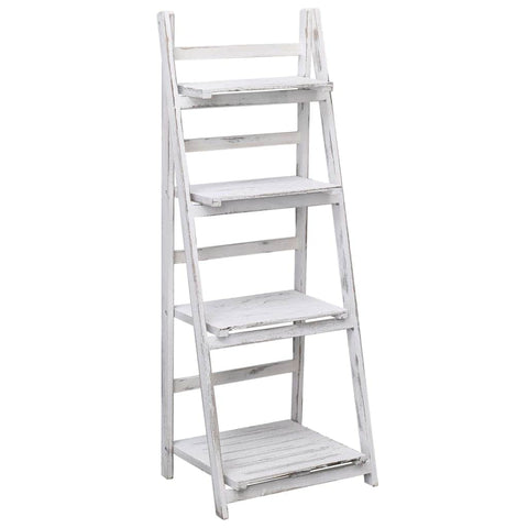 4-Tier Plant Stand White