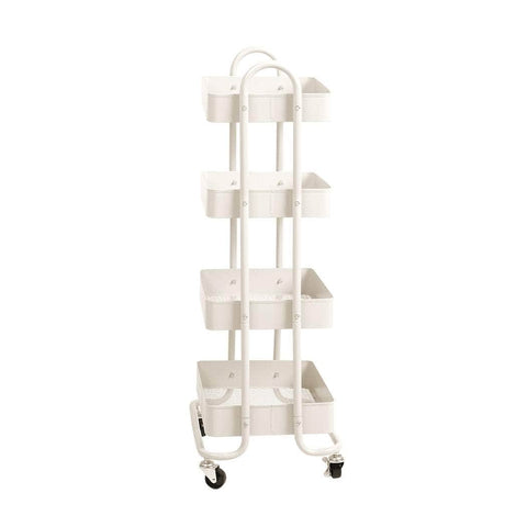 4 Tiers Kitchen Trolley Cart White