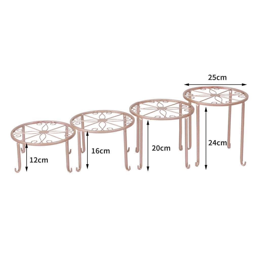 4 x Metal Plant Stand Outdoor Rose Gold