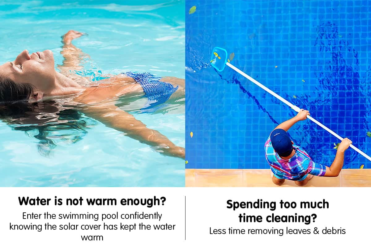400 Micron Solar Swimming Pool Cover Blue/Silver 10.5m x 4.2m Outdoor