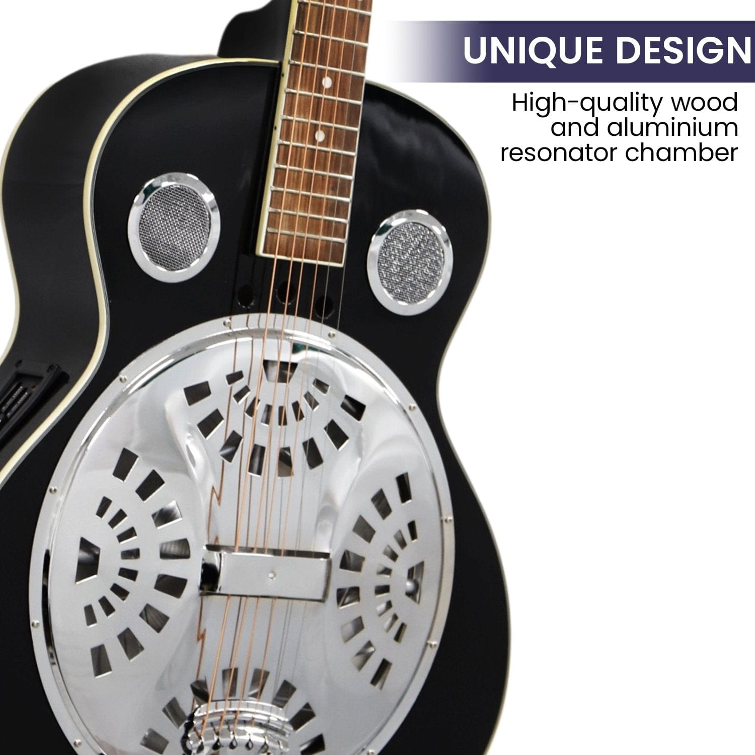 40in Resonator Guitar - Black | guitars