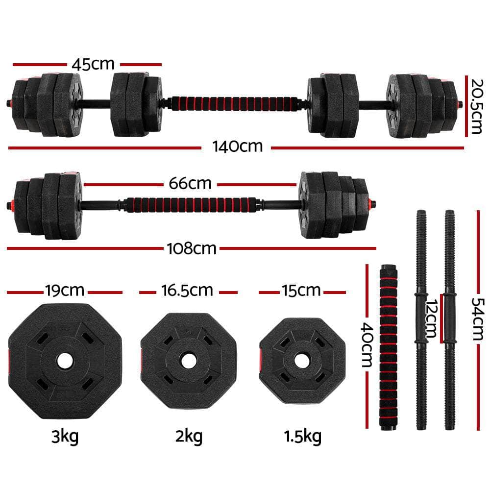 40KG 2-in-1 Dumbbell Barbell Set