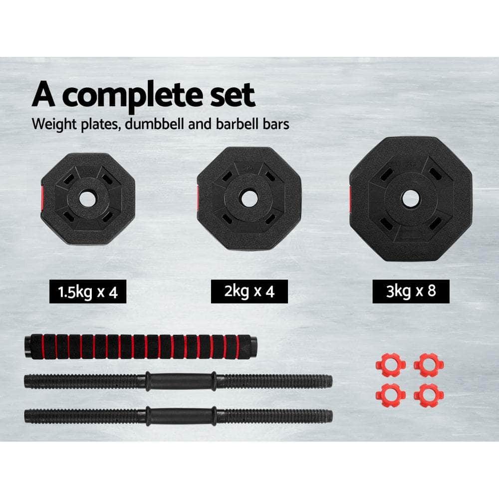 40KG 2-in-1 Dumbbell Barbell Set