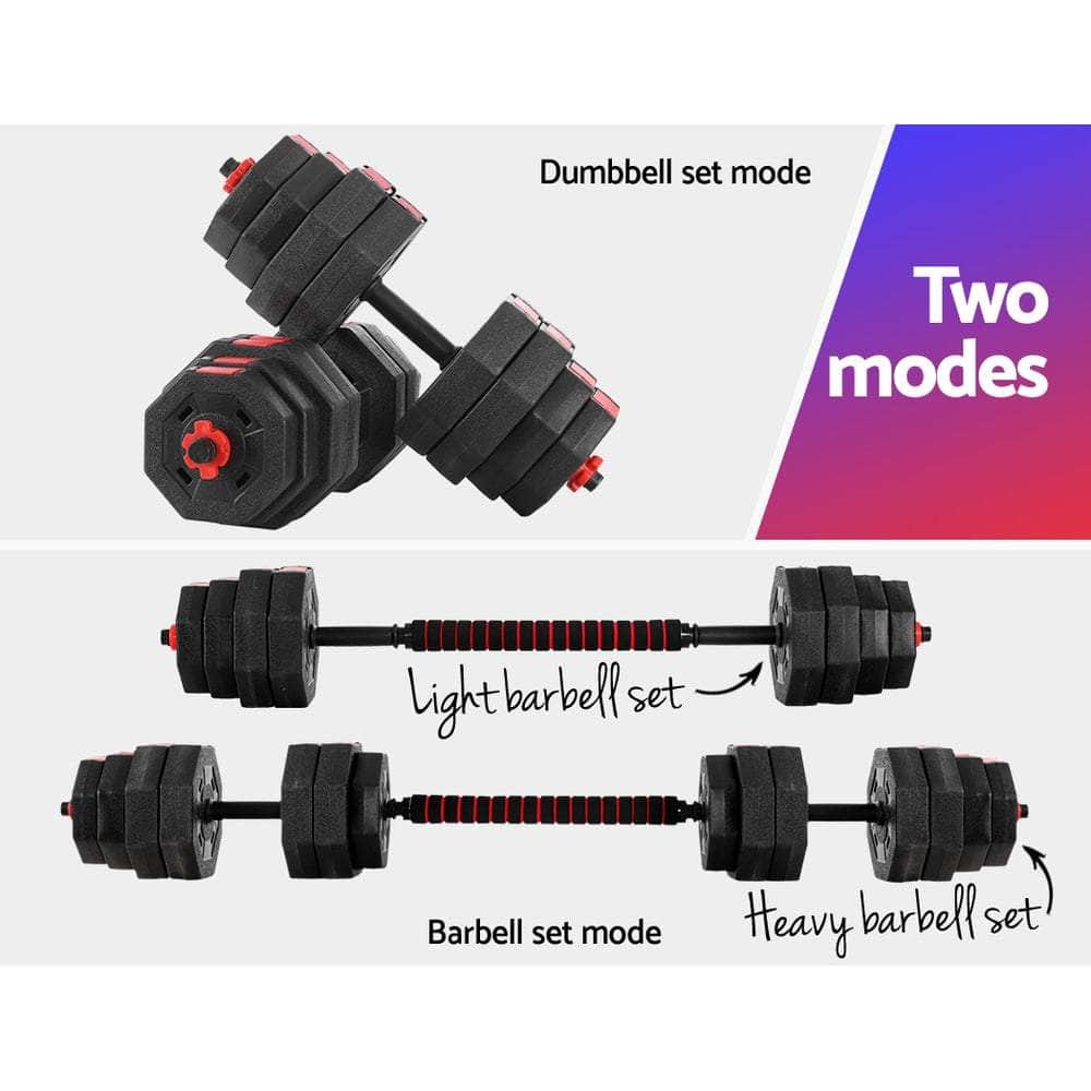 40KG 2-in-1 Dumbbell Barbell Set