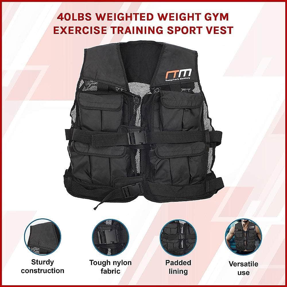 40Lbs Weighted Weight Gym Exercise Training Sport Vest