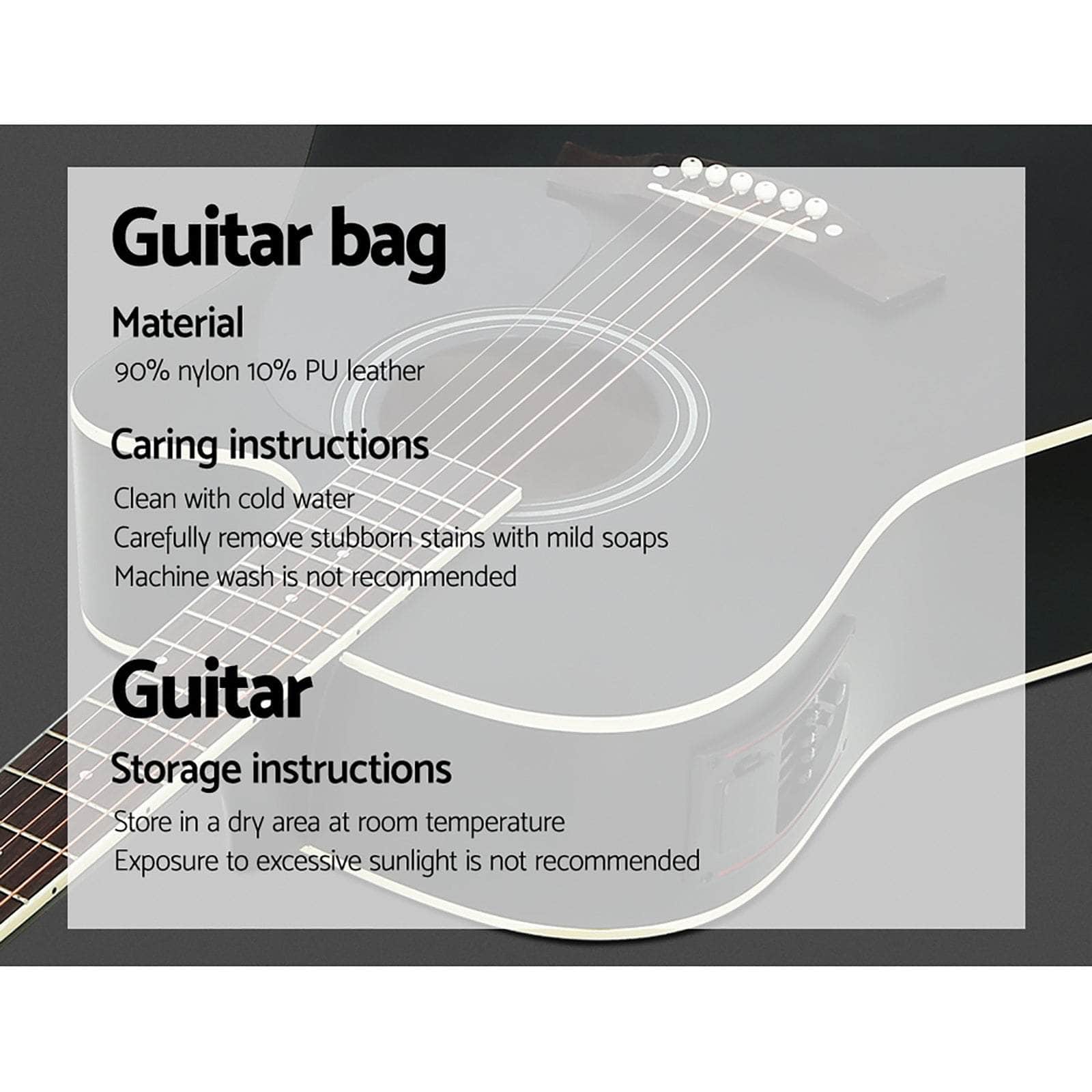41 Inch Acoustic Guitar Equaliser Electric Output Cutaway W/ Stand Black