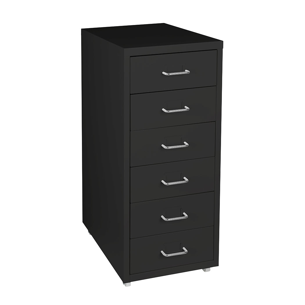 6 Drawer Office Cabinet Black – Office Storage Organizer Unit