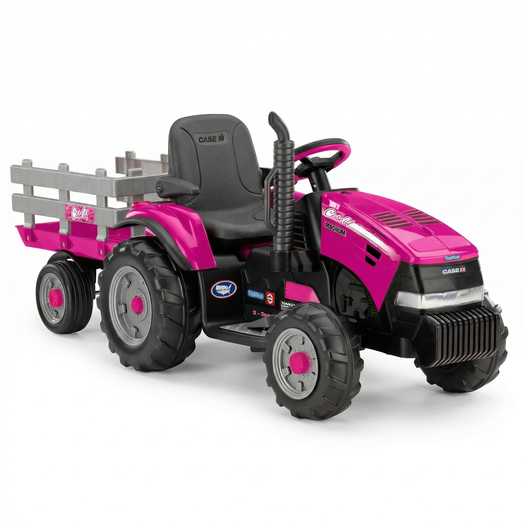 Ride On Tractor 12V Pink 171.45x67.31x62.23cm